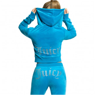 NWT Juicy Couture OG Original Regal Blue Velour Track Pant Sz. Large
